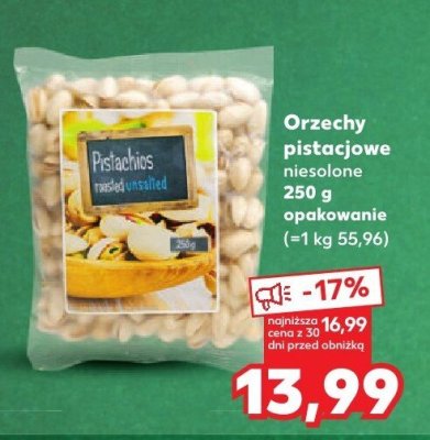 Pistacje niesolone 250 g promocja w Kaufland
