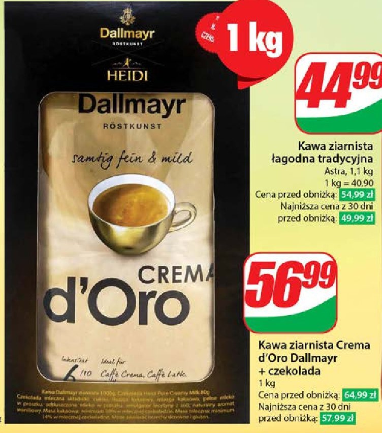 Kawa + czekolada heidi Dallmayr crema d'oro promocja