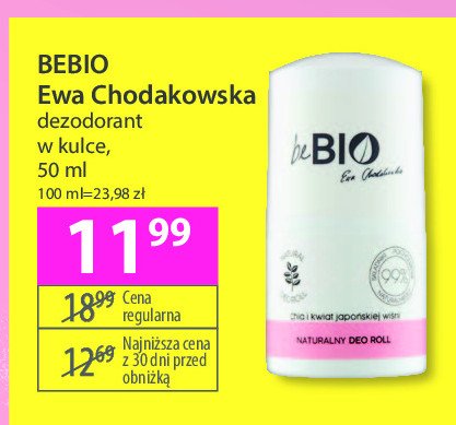 Naturalny dezodorant kwiat japońskiej wiśni Bebio cosmetics promocja