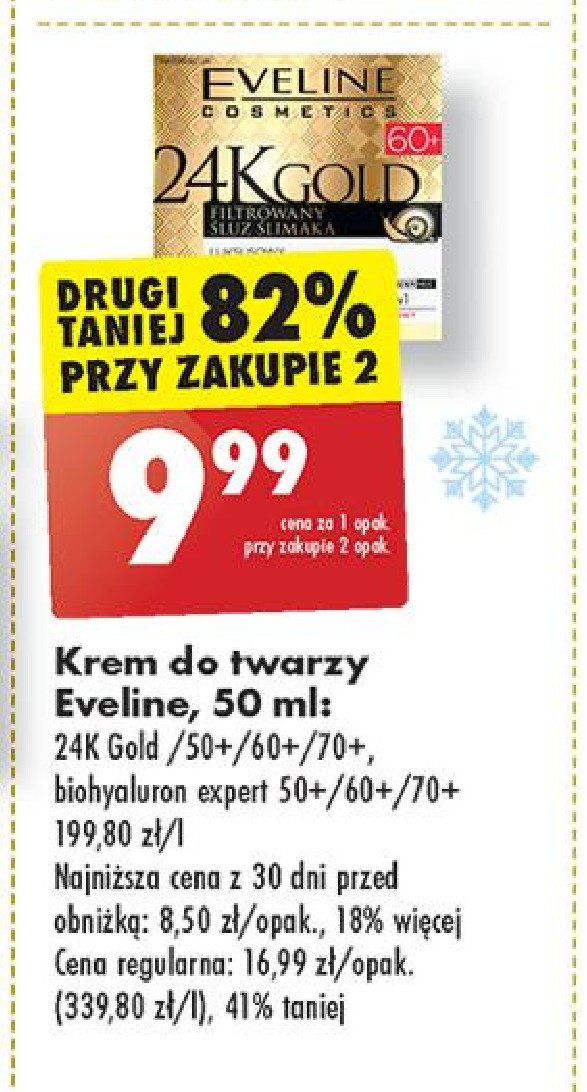 Luksusowy krem 70+ multi odżywczy z filtrowanym śluzem ślimaka Eveline 24k gold promocja