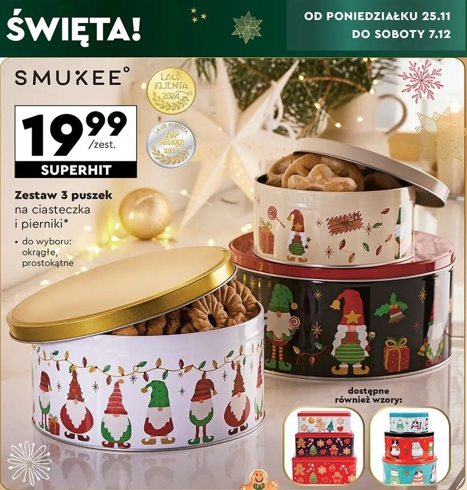 Komplet puszek Smukee kitchen promocja w Biedronka