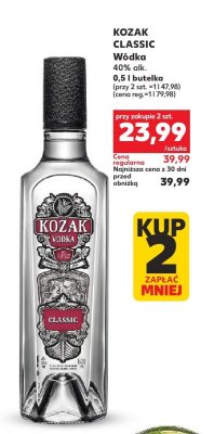 Wódka Kozak Classic 0,5 l promocja w Kaufland