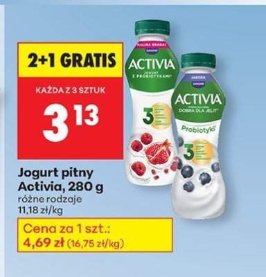 Jogurt pitny 2+1 GRATIS promocja w Biedronka