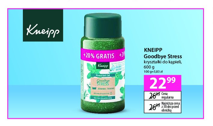 Kryształki do kąpieli goodbye stress Kneipp promocja