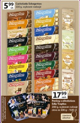 Czekolada Schogetten 100 g wybrane rodzaje promocja w Auchan