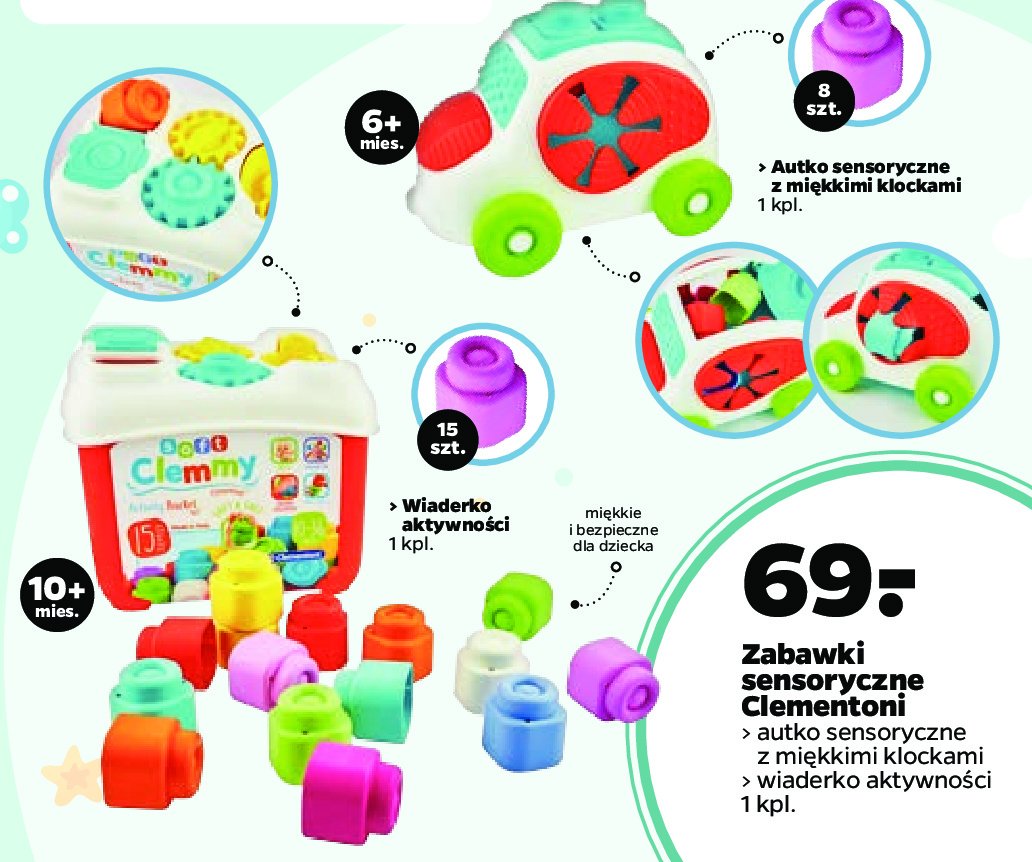 Klocki clemmy wiaderko Clementoni promocja