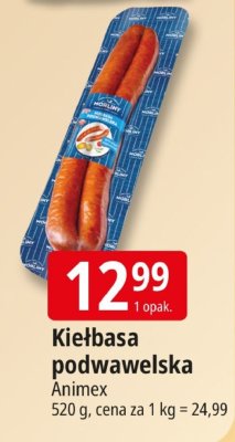 Kiełbasa podwawelska Animex promocja w Leclerc