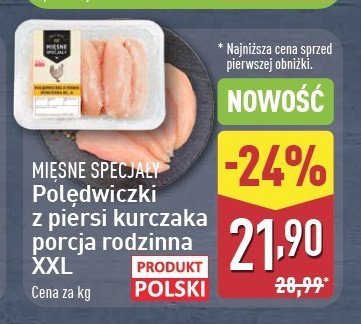 Pol臋dwiczki z piersi kurczaka Mi臋sne specja艂y zawsze 艣wie偶e (aldi) promocja