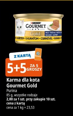 Karma dla kota Gourmet Gold Purina promocja w Leclerc