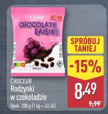 Rodzynki w czekoladzie  promocja w Aldi