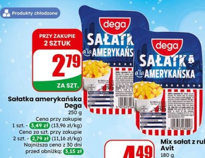 Sałatka amerykańska Dega promocja w Dino