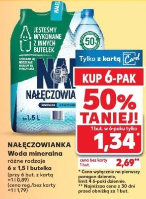 Woda mineralna Nałęczowianka różne rodzaje 6 x 1,5 l butelka promocja w Kaufland