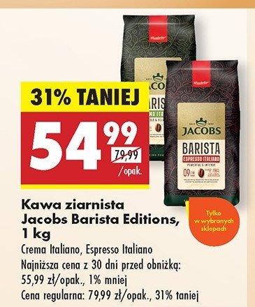 Kawa Jacobs barista editions crema italiano promocja w Biedronka