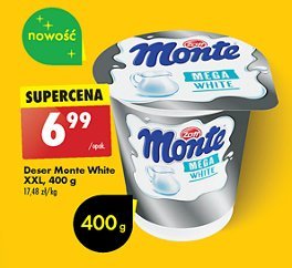 Deser mleczny Zott monte white promocja