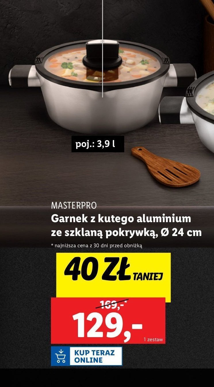 Garnek z kutego 24 cm Masterpro promocja