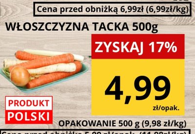Włoszczyzna tacka promocja w Supeco