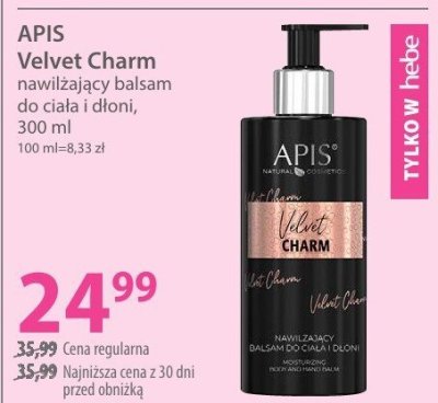 Balsam do ciała i dłoni APIS Velvet Charm nawilżający 300 ml promocja w Hebe