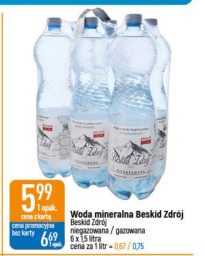 Woda niegazowana BESKID ZDR脫J promocja