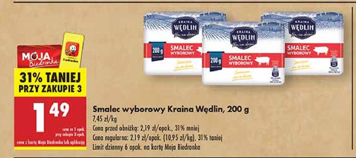 Smalec wyborowy Kraina wędlin promocja w Biedronka