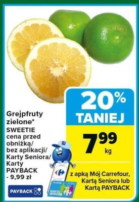 Grejpfruty zielone SWEETIE promocja w Carrefour Market