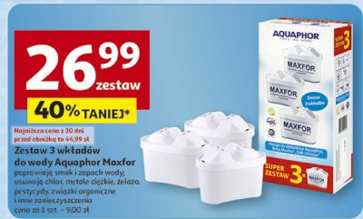 Zestaw 3 wkładów do wody Aquaphor Maxfor promocja w Auchan