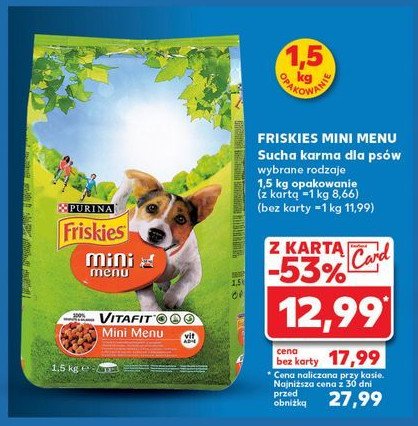 Karma dla psa mini menu Friskies vitafit Purina friskies promocja