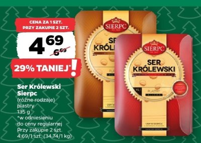 Ser Królewski Sierpc (różne rodzaje) plastry promocja w Netto
