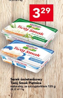 Serek śmietankowy Twój Smak Piątnica naturalny, ze szczypiorkiem 135 g promocja w LEWIATAN
