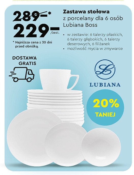 Zastawa sto艂owa boss Lubiana promocja