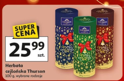 Herbata cejlońska Thurson, 100 g, wybrane rodzaje promocja w Auchan