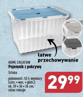 Pojemniki z pokrywką 53 l Home creation promocja