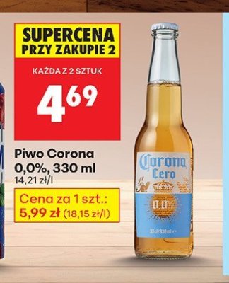 Piwo Corona 0,0%, 330 ml promocja w Biedronka