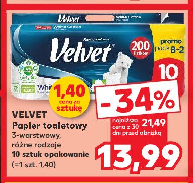 Papier toaletowy white cotton Velvet excellence promocja