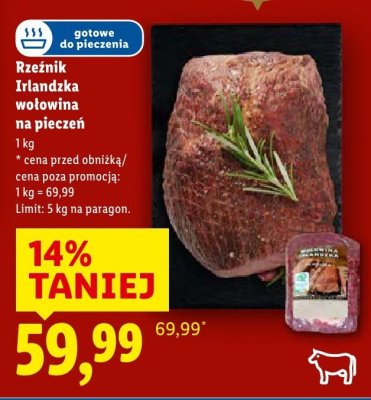 Rzeźnik Irlandzka wołowina na pieczeń gotowe do pieczenia promocja w Lidl