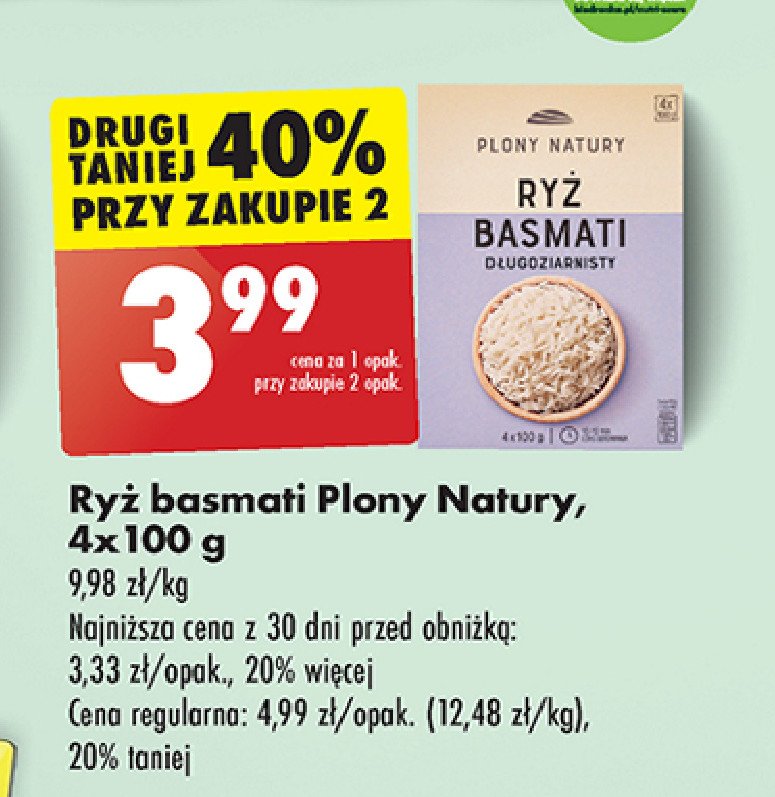 Ryz basmati Plony natury promocja