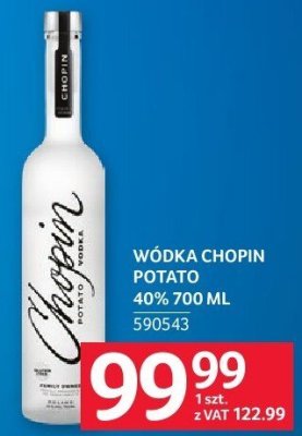Wódka Chopin Potato 40% 700 ML promocja w Selgros