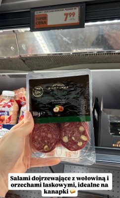 Salami z wołowiną i orzechami laskowymi promocja w Biedronka