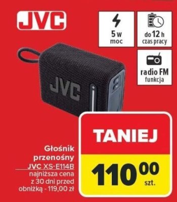 Głośnik przenośny XS-E114B JVC promocja w Carrefour