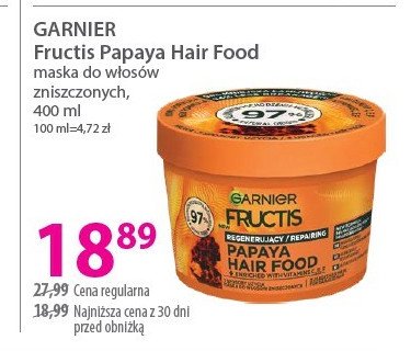 Maska do włosów papaya Garnier fructis hair food promocja w Hebe