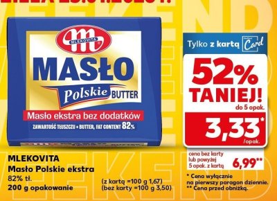 Masło polskie ekstra 82% Mlekovita promocja w Kaufland