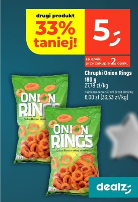 Chrupki Onion Rings 180 g promocja w Dealz
