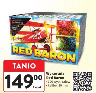 Wyrzutnia Red Baron 100 wystrzałów kaliber 20 mm promocja w Intermarche