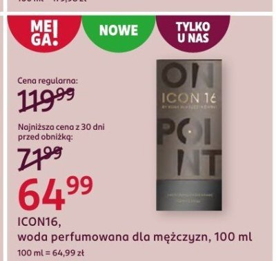 Woda perfumowana dla mężczyzn ICON16 promocja w Rossmann