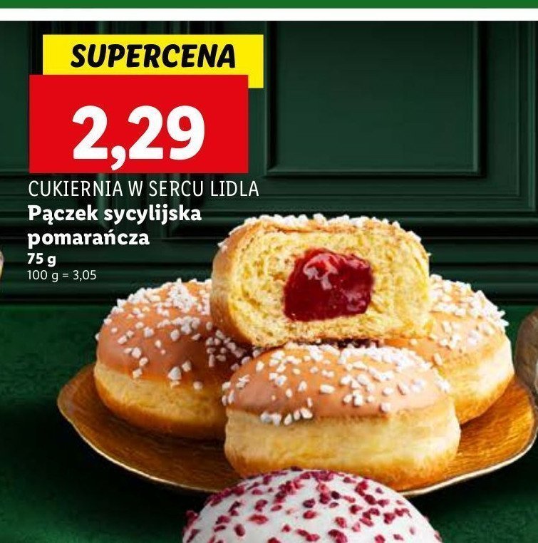 Pączek sycylijska pomarańcza Cukiernia lidla promocja