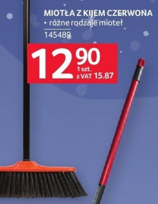 Miotła z kijem czerwona promocja w Selgros