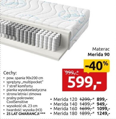 Materac Merida 90 promocja w Black Red White