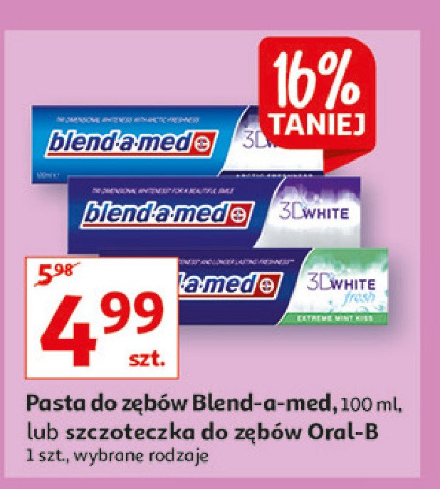 Pasta do zębów extreme mint kiss Blend-a-med 3d white fresh promocja