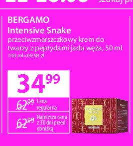 Krem do twarzy Bergamo intensive snake promocja