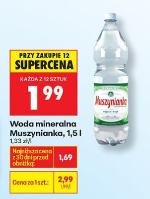 Woda mineralna Muszynianka 1,5 l promocja w Biedronka