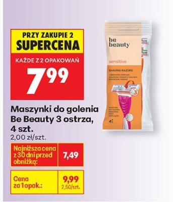 Maszynki do golenia 3 ostrza, 4 szt. promocja w Biedronka